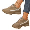thumbnail image 1 of EKVAHL Women's Orthopedic Sneakers, Lace‑Up Trail Tennis Shoes, Wide Width Arch Support Walking Shoes for Outdoor Travel Daily Stroll Brown, 1 of 5