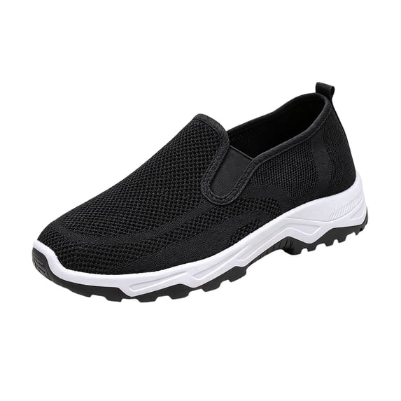 EKVAHL Women's Orthopedic Walking Shoes Breathable Cushioned Mesh Sneakers Slip On Wide Width Arch Support Non‑Slip Nurse Shoes Black