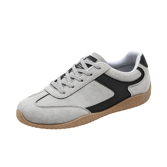 EKVAHL Women's Orthopedic Walking Sneakers, Lace Up Arch Support Retro Tennis Shoes, Zero Drop Wide Toe Box Park Casual Trainers Gray