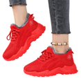 thumbnail image 1 of EKVAHL Women's Orthopedic Walking Sneakers, Non‑Slip Knit Mid Top Shoes, Lightweight Arch Support Sneakers For Work Gym Red, 1 of 5