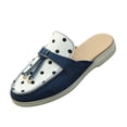 thumbnail image 1 of EKVAHL Women's Slip On Mule Loafers, Soft Suede Polka Dot Backless Flats, Tassel Decor Daily Office Walking Flats Blue, 1 of 5