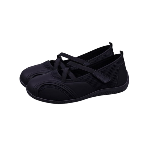EKVAHL Women's Slip on Sneakers, Lightweight Ballet Shoes, Breathable Mesh Tennis Shoes, Criss-Cross Strap Sneakers with Buckles, Lightweight Walking Shoes