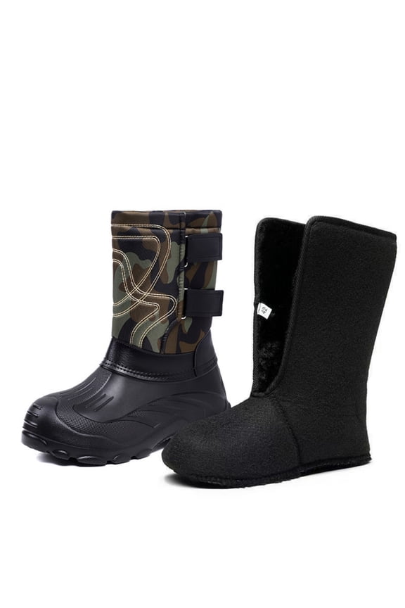 Women's Waterproof Winter Snow Boots, Nylon Adjustable Strap Arch Support Boots, Sole Outdoor Ski Cold Weather Boots Multicolor