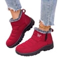 thumbnail image 1 of EKVAHL Women's Winter Snow Booties, Non‑Slip Lug Sole Ankle Boots, Faux Fur Lined Warm Snow Shoes for Cold Days City Walking Red, 1 of 6