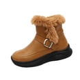 thumbnail image 1 of EKVAHL Women's Winter Snow Boots, Slip‑On Buckle Strap Ankle Booties, Non‑Slip Thick Sole Warm Boots for Cold Days Brown, 1 of 6