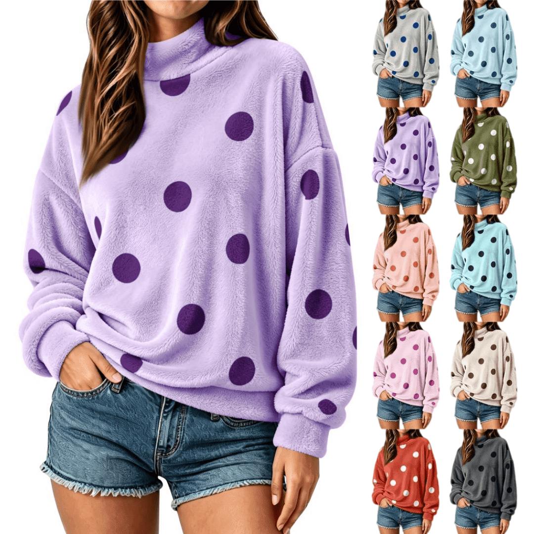 EKVAHL Womens Mock Neck Sweatshirt Oversized Drop Shoulder Long Sleeve ...