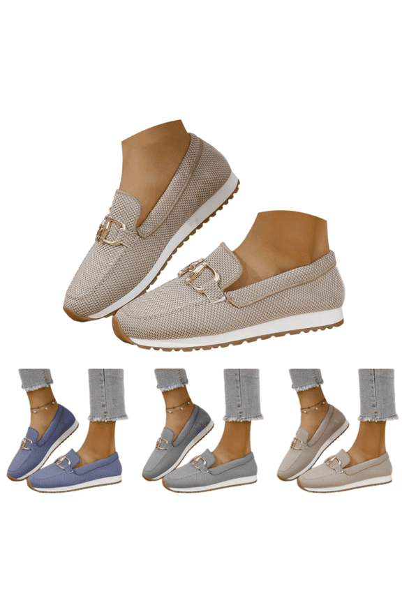 Womens Orthopedic Knit Slip On Loafers Comfortable Lightweight Platform Penny Loafers Non Slip Casual Walking Shoes for Business Office Daily Wear Brown