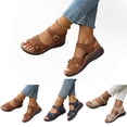 thumbnail image 1 of EKVAHL Womens Orthopedic Sandals Soft Non-Slip Ankle Strap Sandals New Dressy Strappy Arch Support Foam Shoes Comfort Open Toe Flower Wedge Sandals Brown, 1 of 6