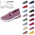 thumbnail image 1 of EKVAHL Womens Orthopedic Shoes No Slip Slip on Loafers Summer Arch Support Sport Shoes Lightweight Knitted Woven Cut-Out Sports Walking Shoes Purple, 1 of 4
