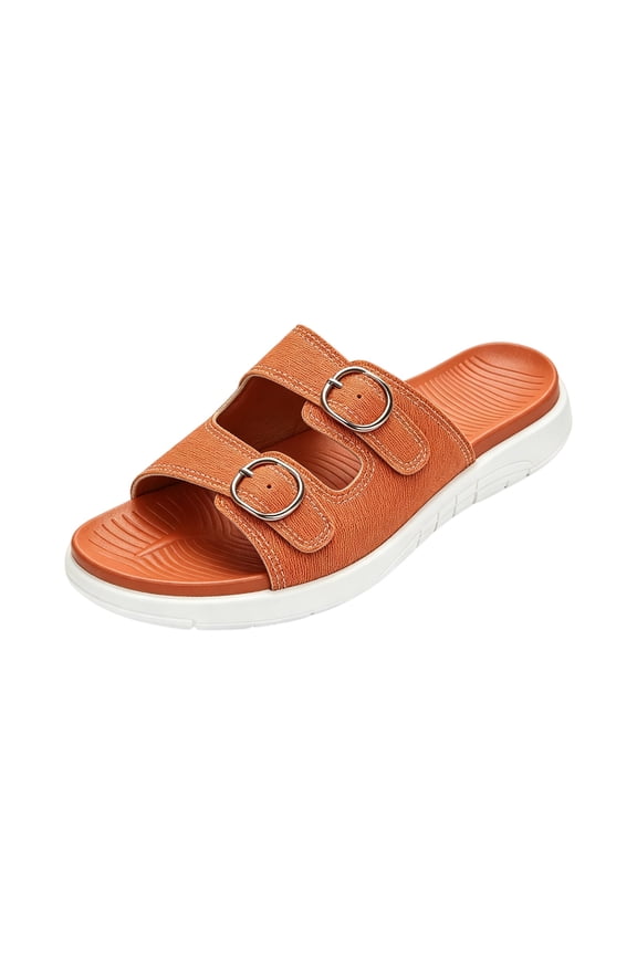 Womens Orthopedic Slides, Adjustable Strap Sandals, Arch Support Plantar Fasciitis Shoes for Daily Wear Red