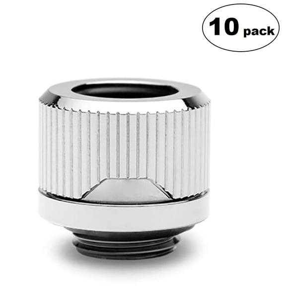 EKWB EK-Quantum Torque HDC-12 Compression Fitting for EKWB Rigid Tubing, 12mm OD, Nickel, 10-pack