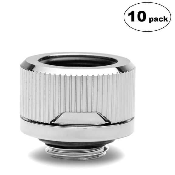 EKWB EK-Quantum Torque HDC-16 Compression Fitting for EKWB Rigid Tubing, 16mm OD, Nickel, 10-pack
