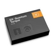 EKWB EK-Quantum Torque STC-12/16 Compression Fitting for Soft Tubing, 12/16mm 7/16" ID, 5/8" OD, Black, 6-pack
