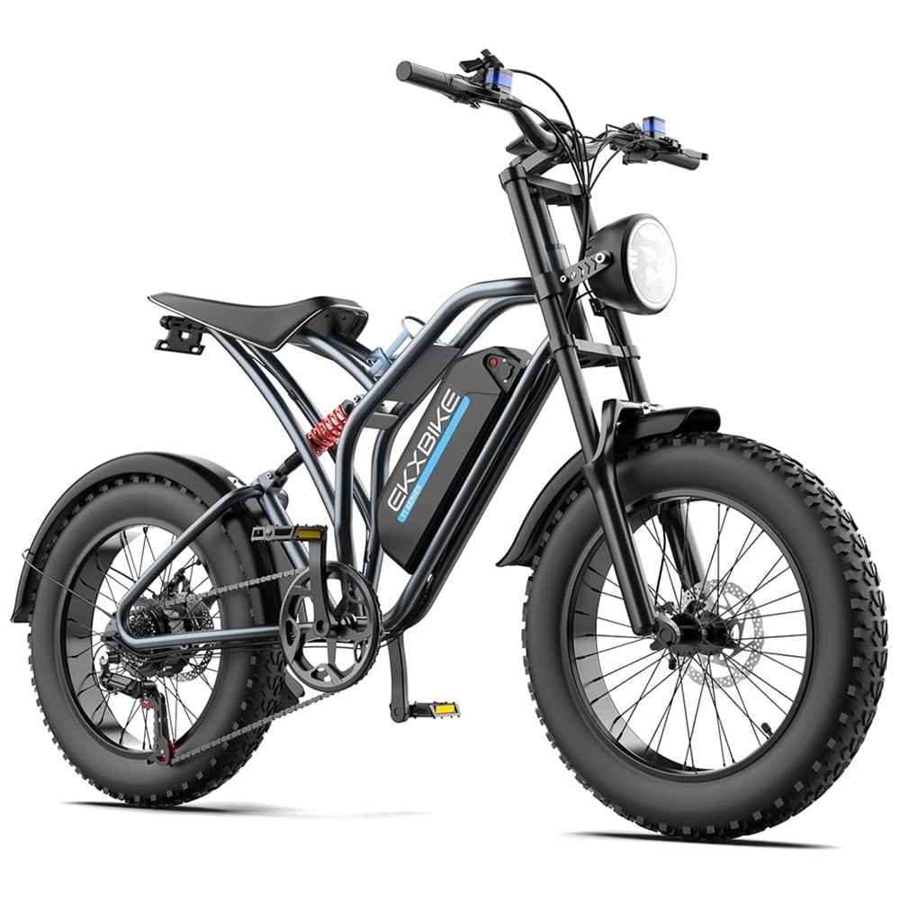 EKXBIKE Ebike for Adults, 1000W 15.6Ah 48V 30mph Mountain Bike , 20'' Fat Tire Electric Bicycle UL2849