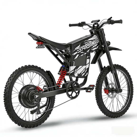 EKXBIKE TX1 Electric Bike for Adults, 6000W Peak 45MPH,60V30AH, Max 70Miles Electric Motorcycle 70/100-19 Off-Road Tire Dirt Bike, Shamano 7-Speed E-Bike Dual Shock Absorber,UL2849
