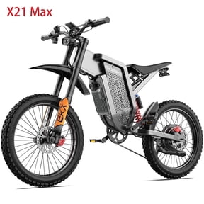 EKXBIKE X21 Max Electric Bike for Adults, 8000W Peak Motor 50 MPH, 60V 30Ah Battery, 19" Fat Tires, Dual Suspension Mountain eBike UL2849