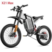 EKXBIKE X21 Max Electric Bike for Adults, 6000W Peak Motor 45+ MPH, 60V 30Ah Battery, 19 Fat Tires, Dual Suspension Mountain eBike, UL2849