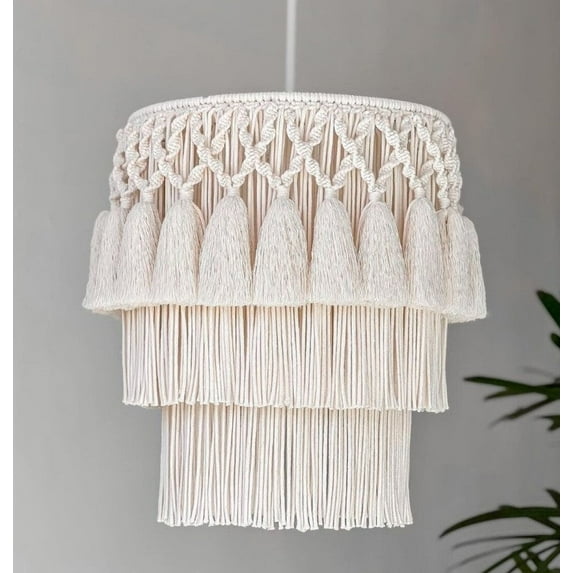 EL CLASICO OVERSEAS Boho light, Fringe Chandelier, Tassel Lamp Shade , Macrame Chandelier