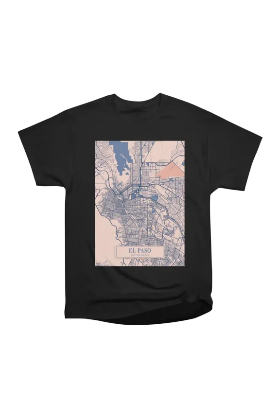 EL Paso United States Breezy City Map T-Shirt Tee Gift For Him Merch For Her Apparel For F