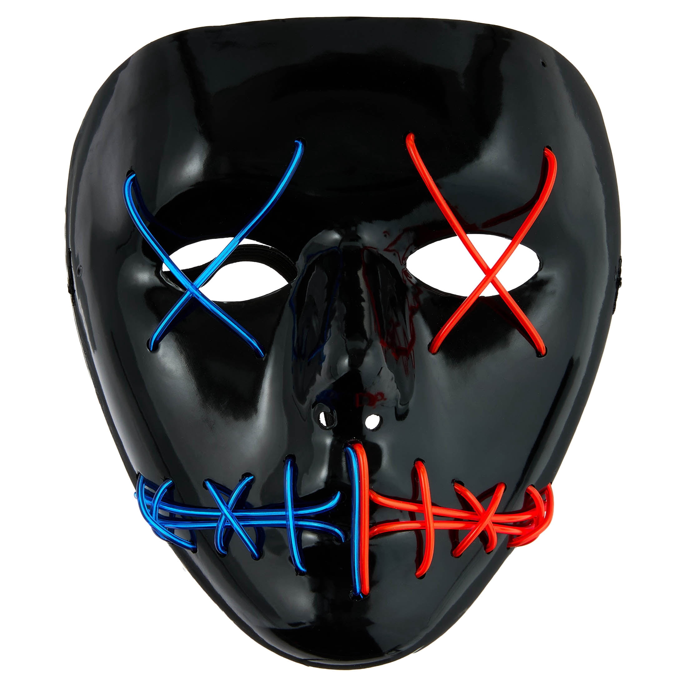 Light-Up Stitched Mask Costume Accessory for Adults, Red and Blue, Halloween by Way To Celebrate