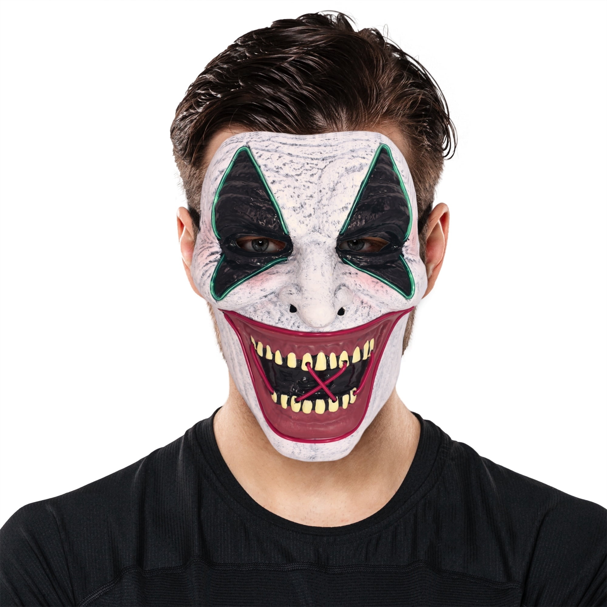 Light-Up Clown Mask Costume Accessory for Adults, Multicolor, Halloween by Way To Celebrate