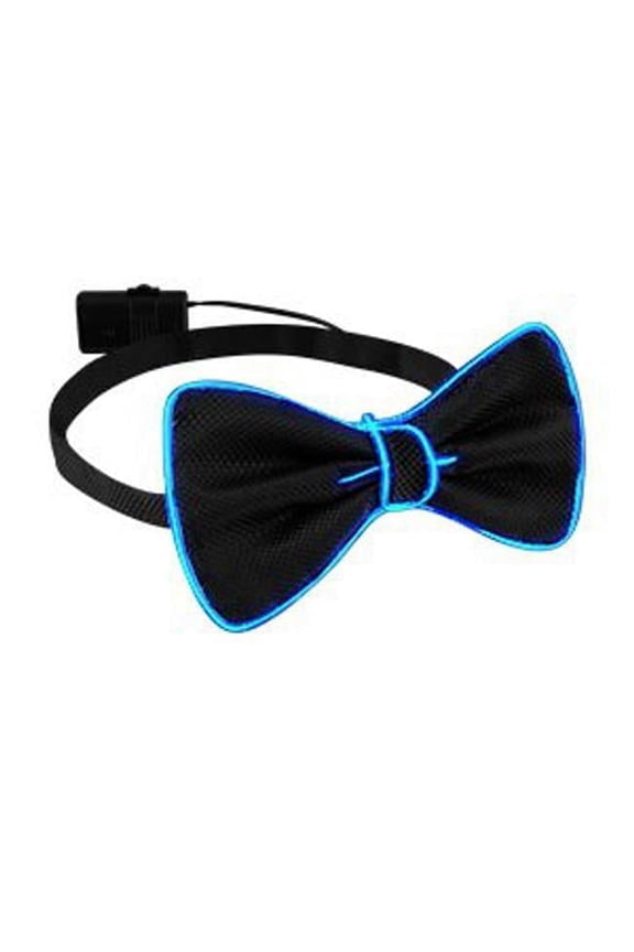 EL Wire Blue Bow Tie for Men Night Rave Parties