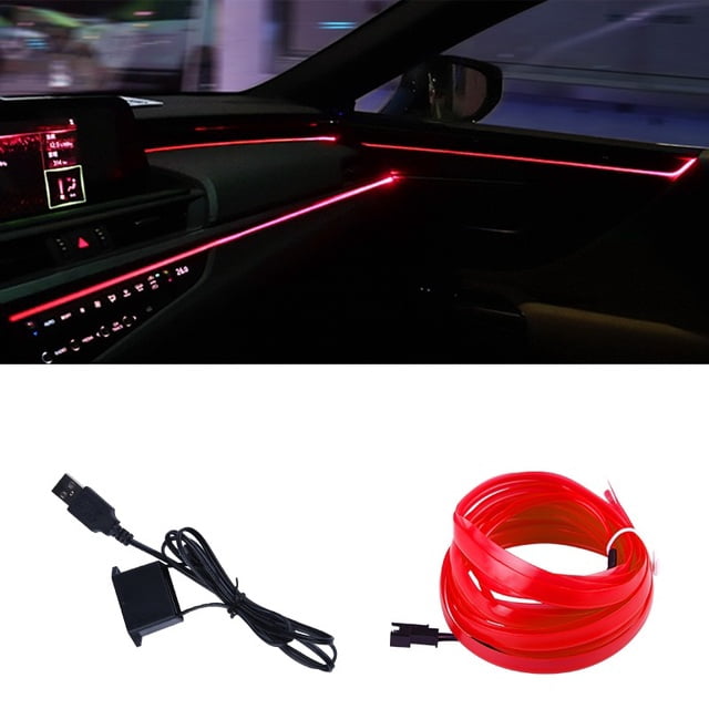 EL Wire Car Interior Lights Ambient LED Flex Rgb Strip Auto Flexible ...