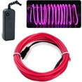 thumbnail image 1 of EL Wire Pink, 16.4ft/5m Portable Battery Pack Neon Lights Strip 360° Cuttable Glowing Rope Lights for Parties, Pub,Halloween,Christmas DIY Decoration, 1 of 11