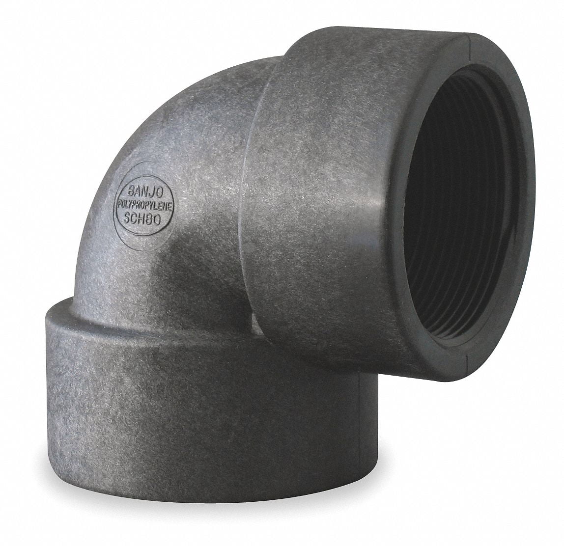 EL03890 Banjo Polypropylene Pipe Fitting, 90 Degree Elbow, Schedule 80, 3/8" NPT Female