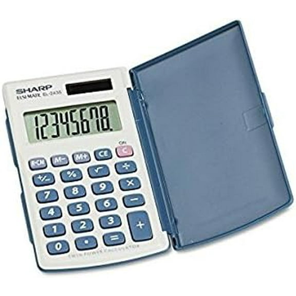 EL243SB Sharp EL243SB Handheld Calculator - 8 Digit(s) - LCD - Battery/Solar Powered - 2.5" x 4.5" x 0.5" - White, Blue - 1 Each