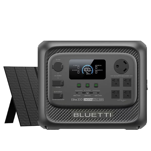 BLUETTI Elite 300 Solar Generator with PV350 Solar Panel(Ships Separately), 3014Wh LFP Battery Backup, 2400W AC Output