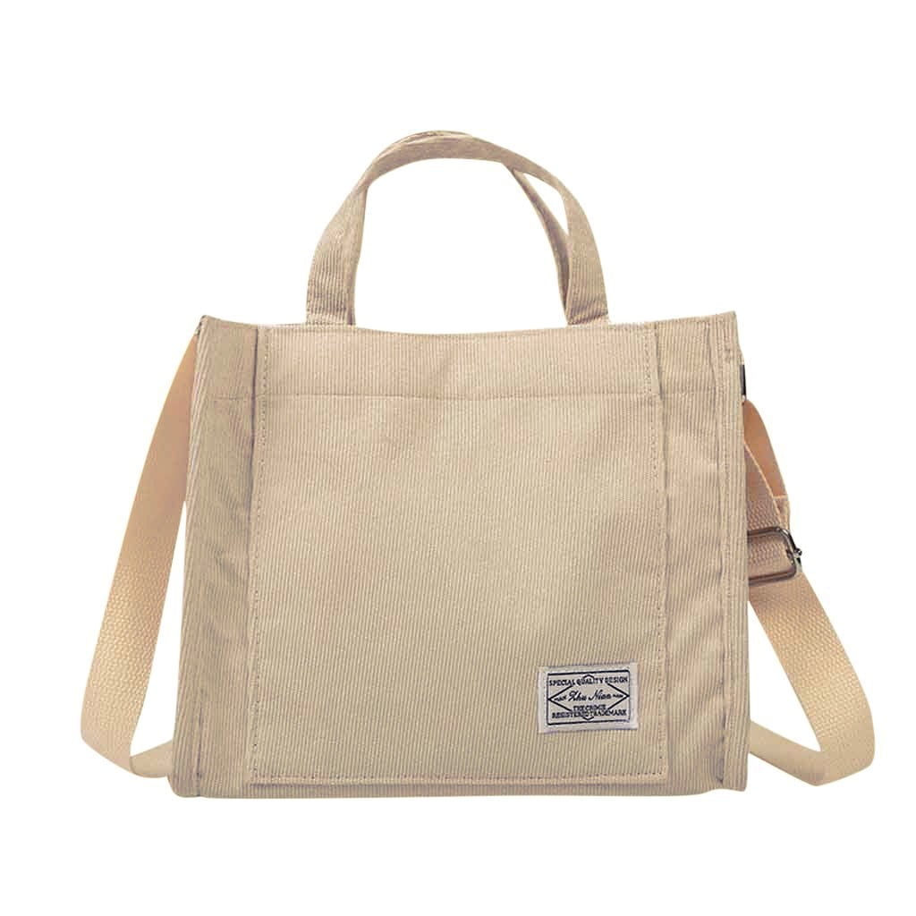 ELABCH Crossbody Bags for Women Shoulder Bag Womens Canvas Bag Corduroy Handbag Fashion Casual Shoulder Messenger Bag Black