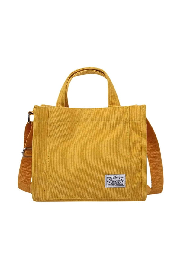 Crossbody Bags for Women Shoulder Bag Womens Canvas Bag Corduroy Handbag Fashion Casual Shoulder Messenger Bag Yellow
