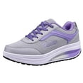 thumbnail image 1 of Kukoosong Running Shoes for Women Mesh Breathable Increased Thick-Soled Travel Running Sports Shoes Women Lightweight Shock Absorb Walking Hiking Shoes Sneakers Purple 9, 1 of 5