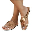 thumbnail image 1 of ELABCH Sandals for Women Flat Bottom Slippers Wearing Beach Sandals Rose Gold Size 6.5, 1 of 4
