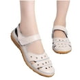 thumbnail image 1 of ELABCH Sandals for Women Summer Sandals Hollow Hole Breathable Nurse Casual Shoes Beige Size 4.5, 1 of 4