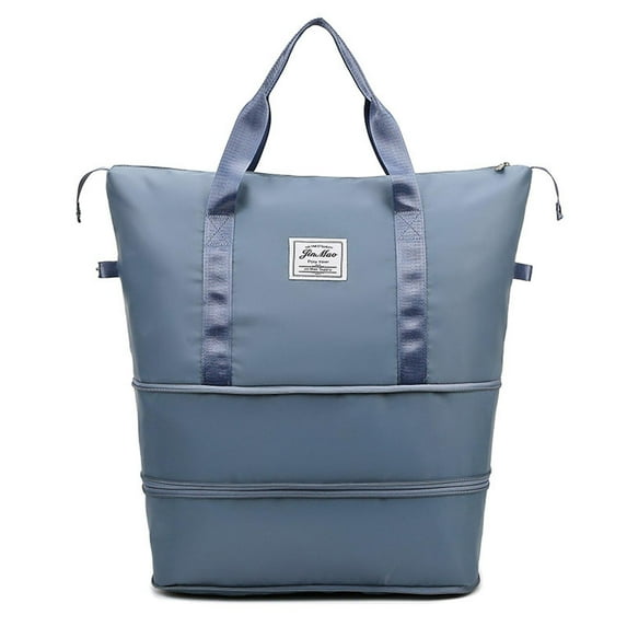 Kukoosong Tote Bag and Purses for Women Travel Essentials Double-Layer Expansion Large-Capacity Travel Bag Dry and Wet Separation Luggage Bag Sky Blue One Size