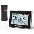thumbnail image 1 of ELAGIANT Wireless Weather Station, Digital Thermometer Hygrometer, Indoor Outdoor Temperature Humidity with Large LCD Screen, Outdoor Sensor, Weather Forecast, Touch Control for Home Office Bedroom, 1 of 9
