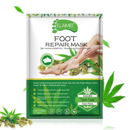 ELAIMEI Foot Peel Mask - Dermatologically Tested - Feet Peeling Masks - Make Your Feet Baby Soft Smooth - Dead Skin & Callus Remover - Exfoliating Foot Mask for Dry, Cracked Feet