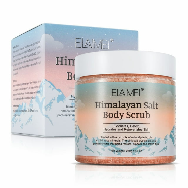 ELAIMEI Himalayan Salt Body Scrub with Lychee Essential Oil