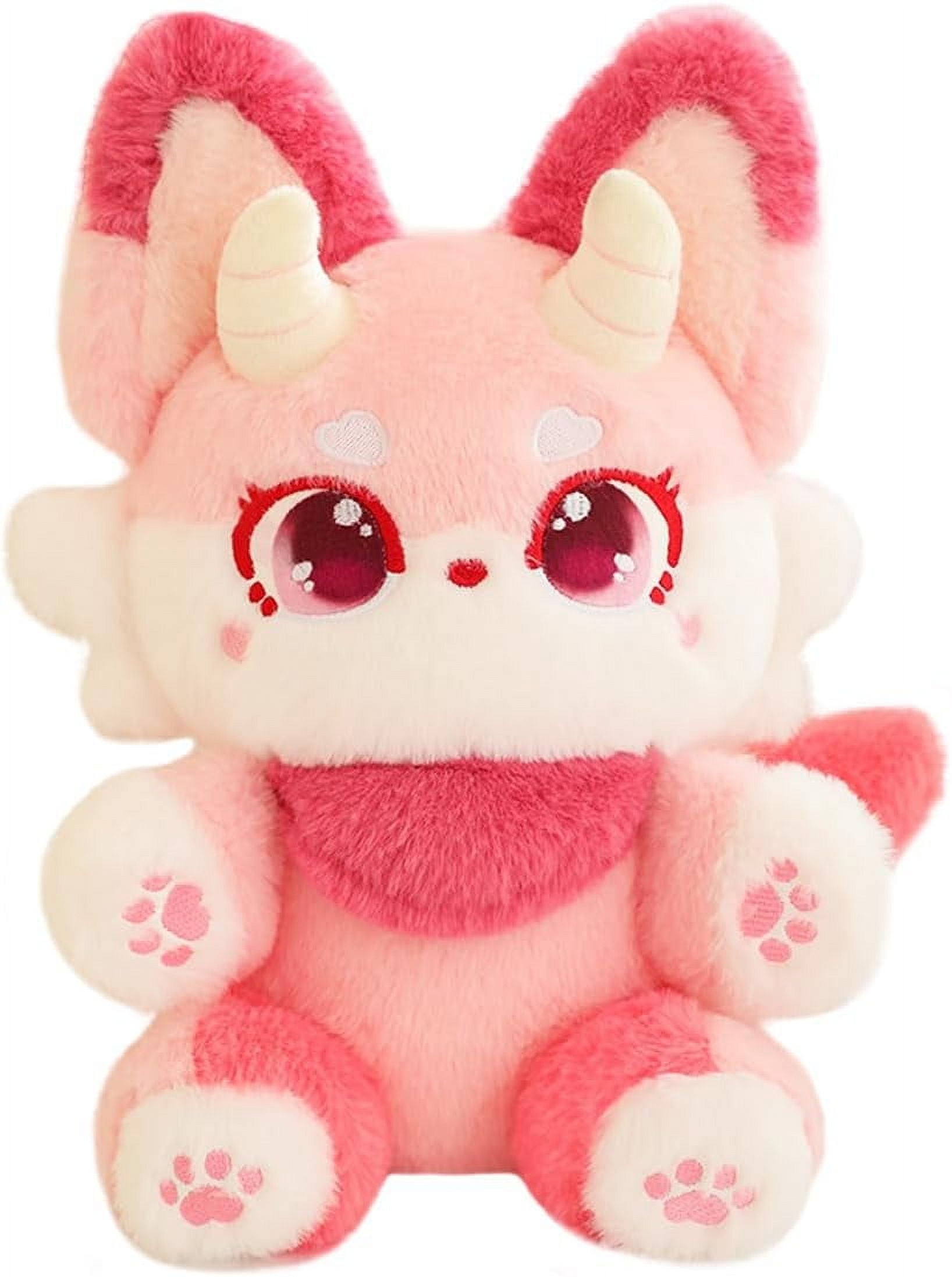 Kawaii Long Three Tail Fox Red Pink Orange Plushies