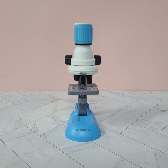 ELANBELLS Toy Microscopes, 1200X Portable Desktop Microscope, Adjustable Focus Dual Objective Lens Microscope for Sample Observation & Science Exploration