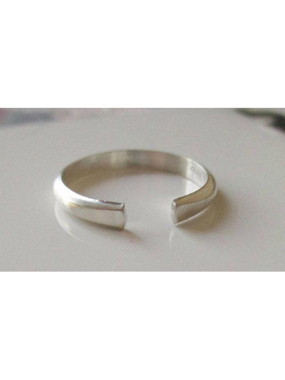 Adjustable Silver Cuff Ring, Open Band Minimalist Fashion Jewelry for Daily Wear
