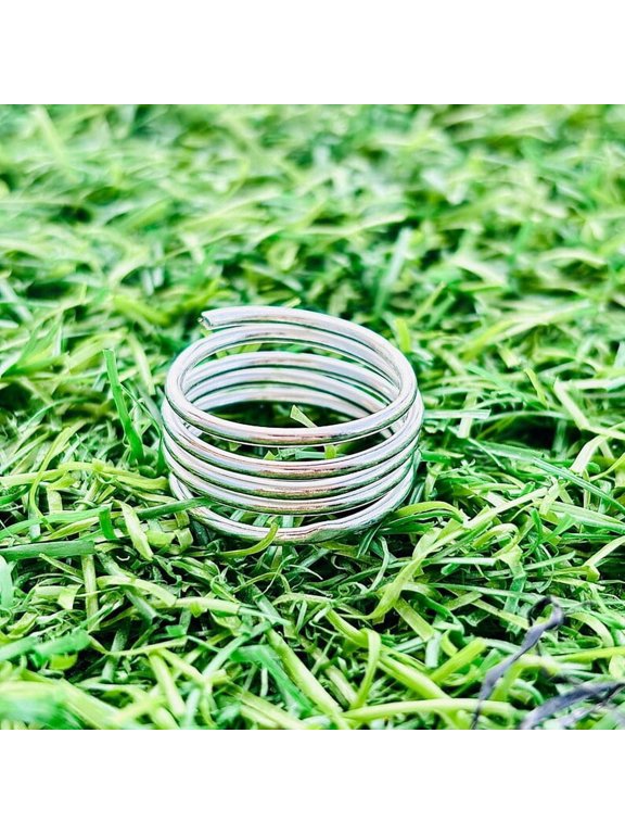 Adjustable Silver Ring, Multi-Strand Spiral Wire Wrap Open Band Fashion Jewelry