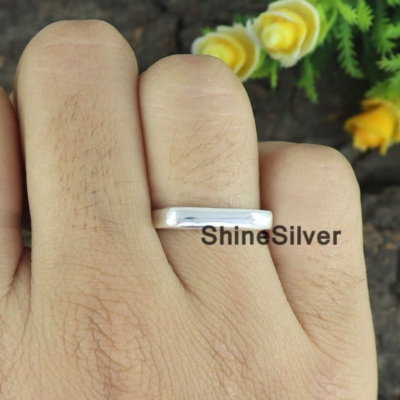 ELANZAA JEWELS Adjustable Silver Thumb Ring, Handmade Open Band for Daily Wear
