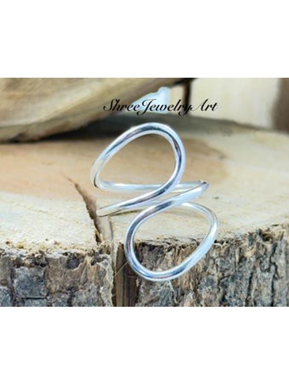 Artisan geometric band, Adjustable Open Wrap Ring for Everyday Fashion