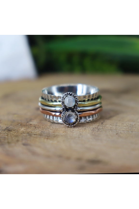- Exquisite 925 Sterling Silver Detailed Spinner Design Ring Modern Designer Styling Band Timeless Fine Jewelry Collection