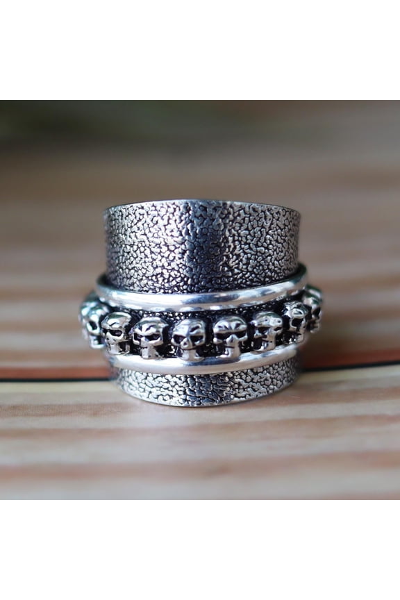 - Exquisite 925 Sterling Silver Detailed Spinner Design Ring Modern Designer Styling Band Timeless Fine Jewelry Collection