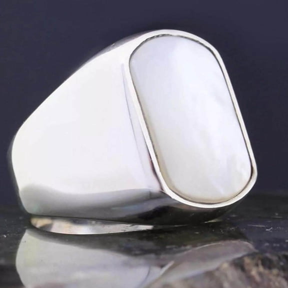 ELANZAA JEWELS- Moonstone Ring | Handmade Silver Band - Bohemian Minimalist Natural Gemstone Statement Jewelry