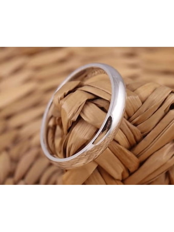 Silver Thumb Ring, 3mm D-Shaped Polished Band, Minimalist Stackable Jewelry